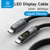 Hagibis USB C Cable with LED Display Type C To C Fast Charger Cable PD 240W Silicone Charging Cord for iPhone 17 Macbook Pro Air