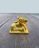 Golden Nandi Idol, Vastu Bull Murti For Pooja At Mandir Home, Brass - 3 Cm