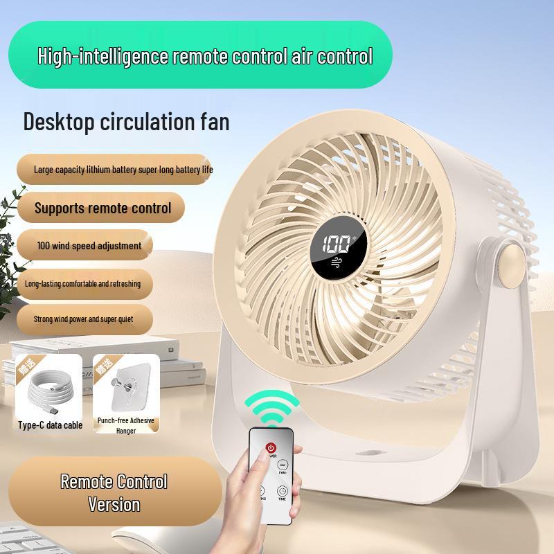 Compact Digital Display Wall-Mounted Desktop Fan with Light for Home, Dorm, or Office