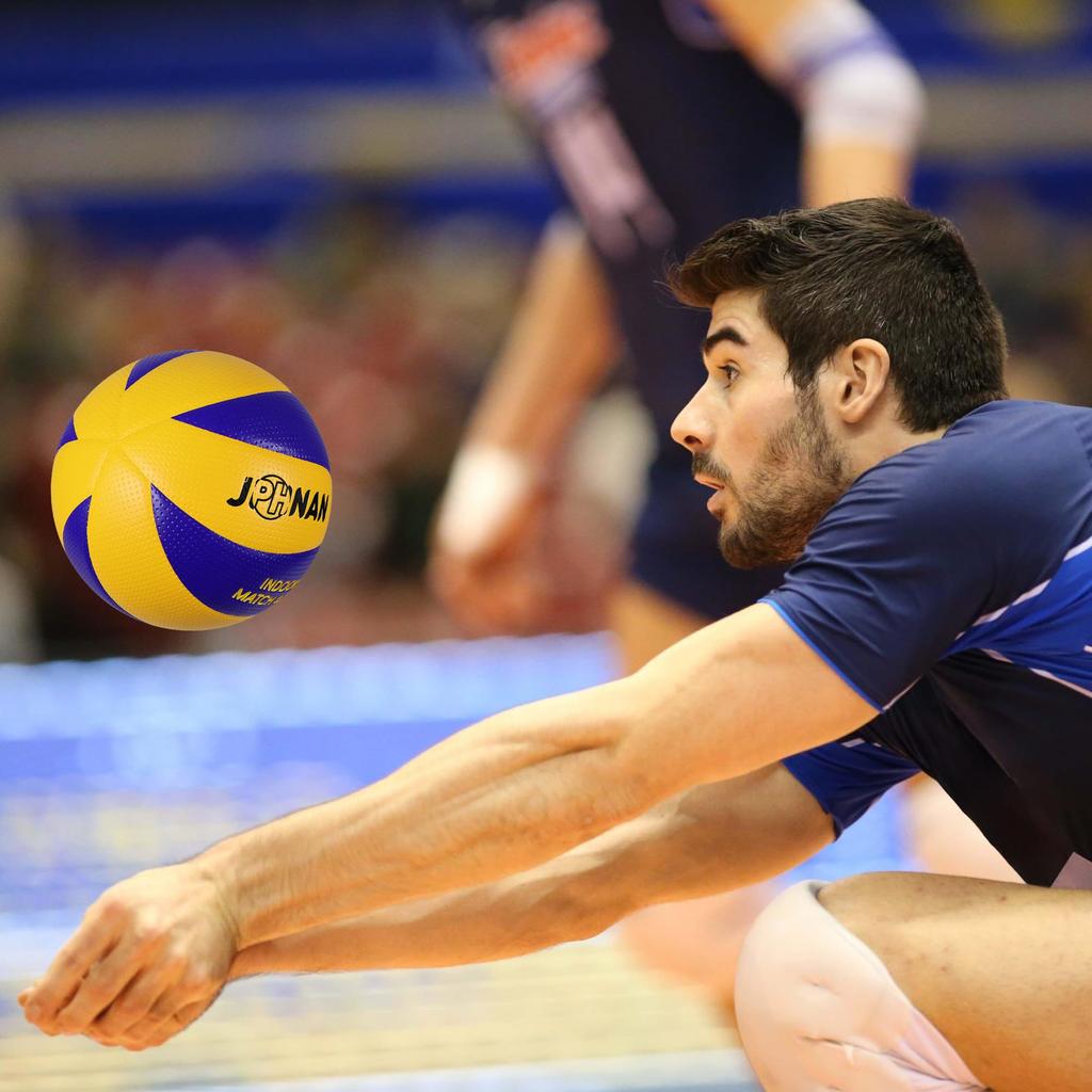 JPHNAN Professional Size Durable Official Microfiber Synthetic Leather Butyl Waterproof Internal International Standard Compliant Volleyball, 5,