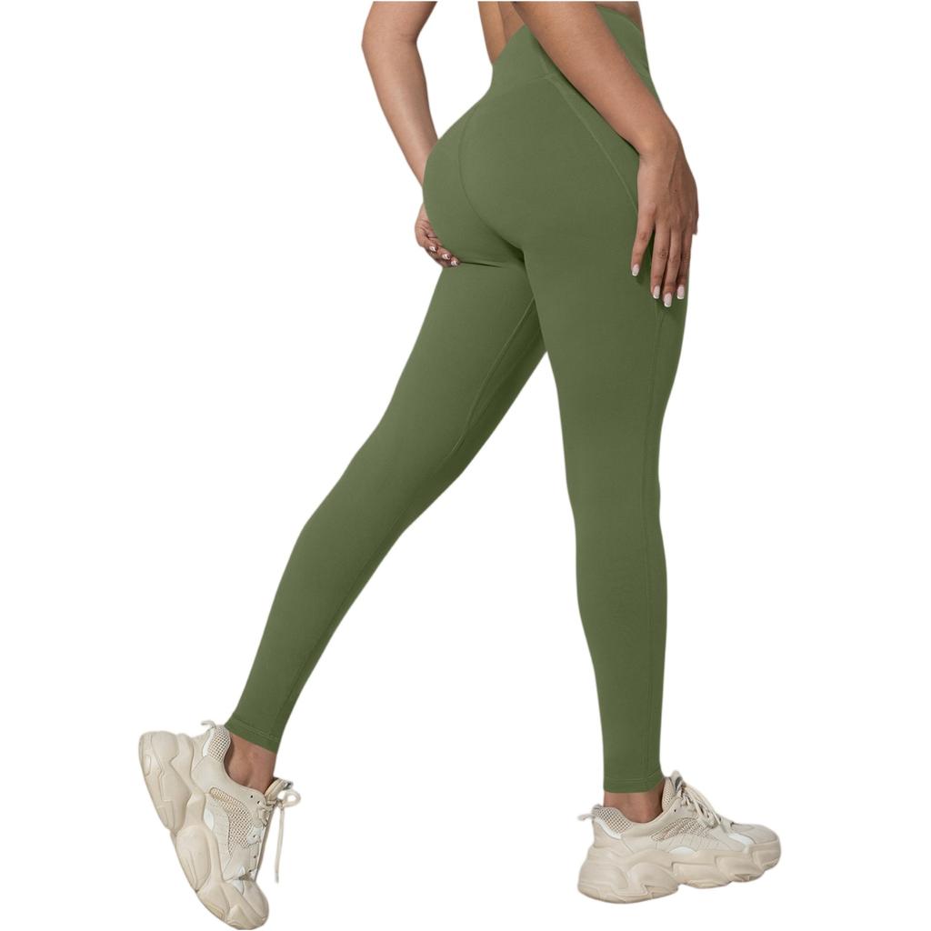 Women's Fashion Solid Color Yoga Pants High Waisted Skinny Sweatpants Fitness Pants