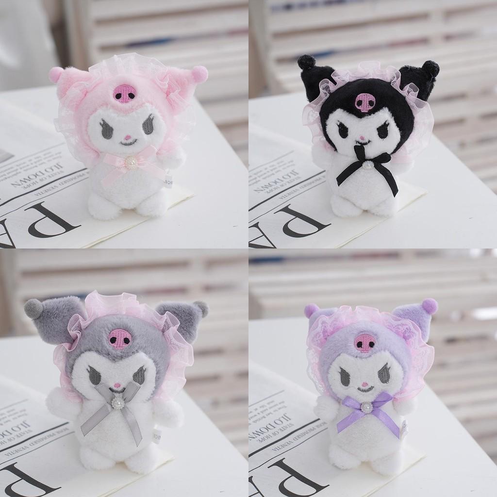 Adorable Plush Kuromi Doll Soft Stuffed Toy Cute Cat Keychain For Girls
