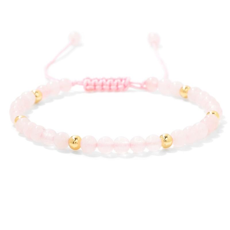 Pulseira Ajustável Trançada com Contas de Hematita de 4mm e Pedra Natural Adequada Para Homens e Mulheres Uso Diário Presente de Feriado Joias