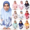 Chiffon Printed Arab Lady Headscarf Adjustable Head Wrap Eid Al-Fitr Long Floral Turban Arab