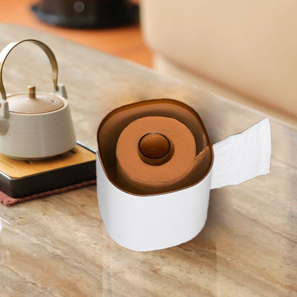 Wall Mounted Toilet Paper Holder Punch-free Hanging Tissue Storage Rack Tissue Storage Box  Office