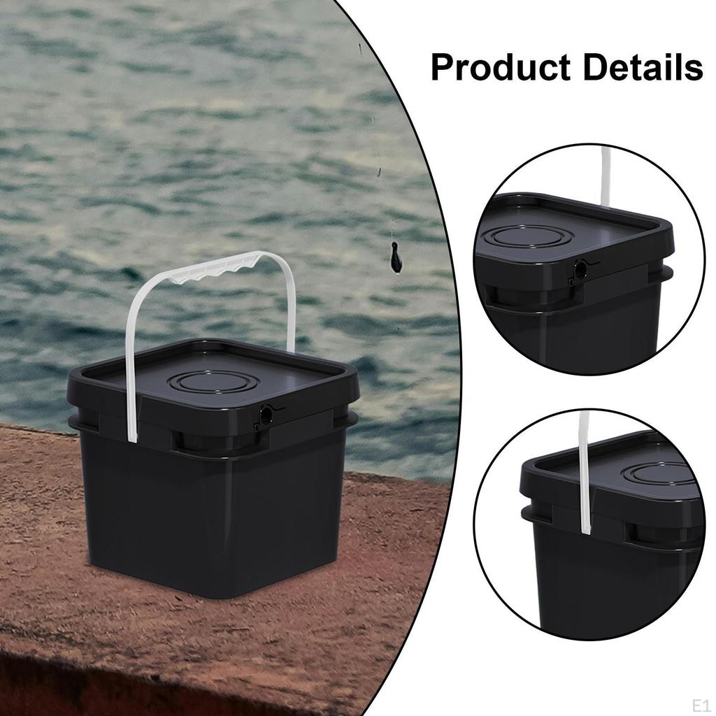 Empty Stackable Square Pail with Lid, Useful in Industrial Settings and Beyond