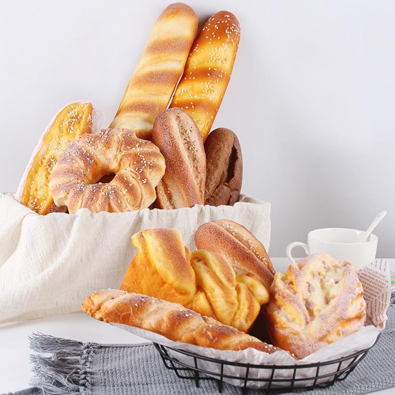 Realistic PU Bread Cake Models Set Home Decor Photography Display Fake Pastry Figurines