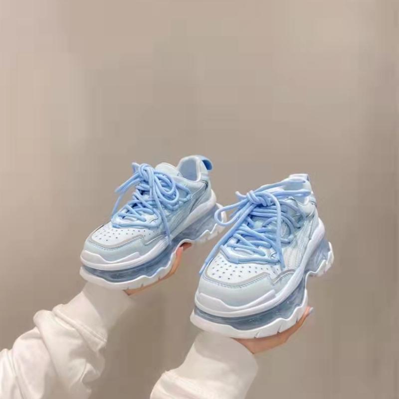 

Обувь Женская Кроссовки Модный Дизайн Подошвы Светлый Цвет Летние Массивные Роскошные Повседневные Спортивные На Шнуровке Базовые Туфли для Ходьбы 35