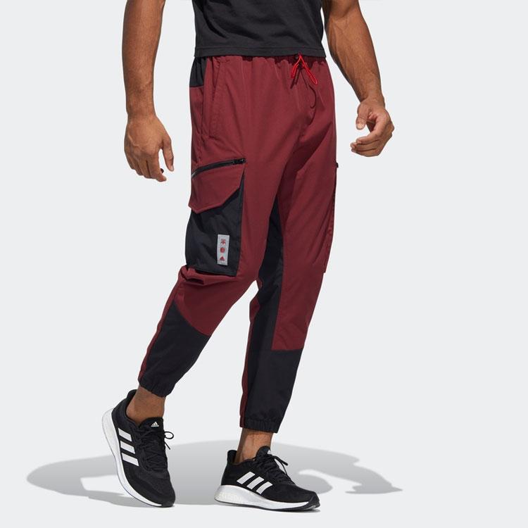 Adidas CNY Wvpnt Contrast Color Stitching Regular Fit Tapered Jogger Pants Men Red HC0263