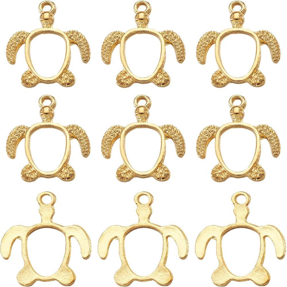 

Подвески из смолы, подвески в форме черепахи с изображением животных, 20 шт., безель с открытой спиной для рукоделия из смолы