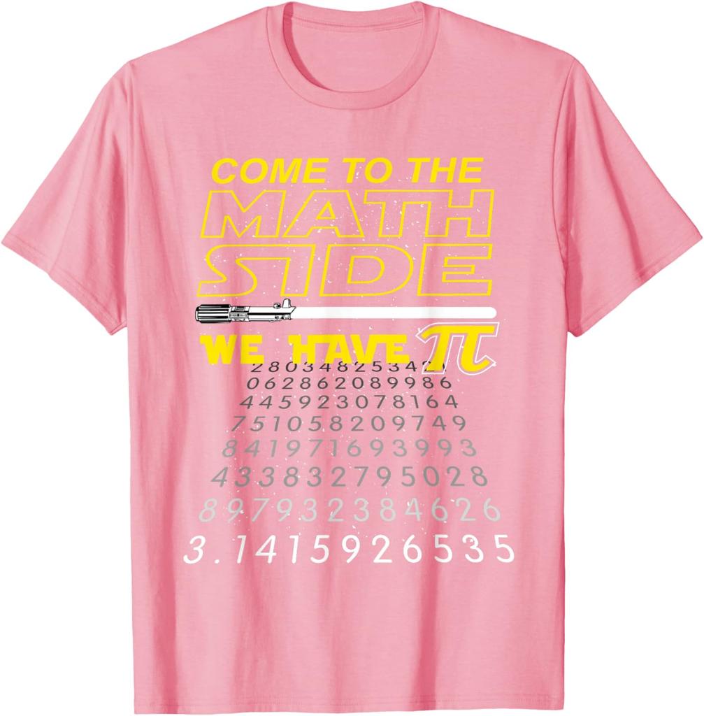 Come to The Math Side We Have Pi Math TShirt Graphic TShirt Mens Casual Crewneck Tee