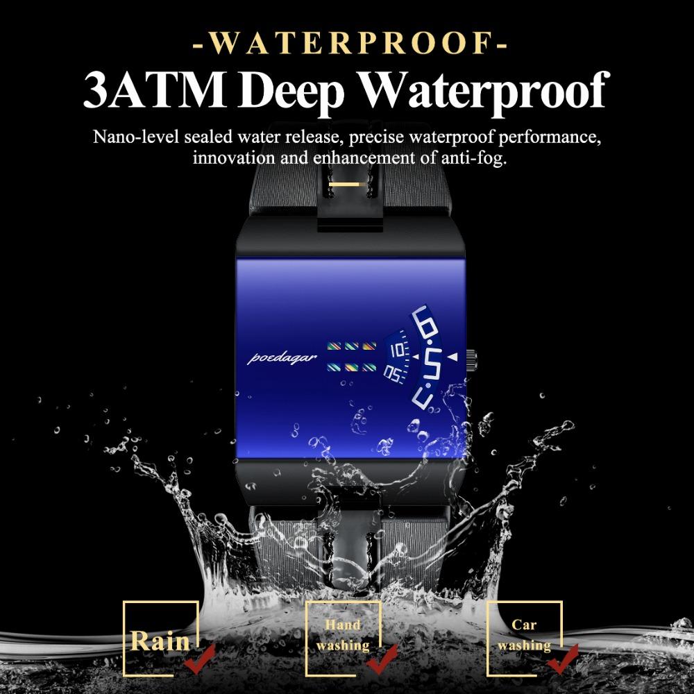 POEDAGAR High Quality Man Watch Waterproof Casual Watch Sports Leather Quartz Watches Male+Box