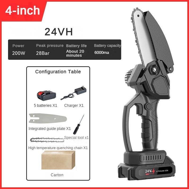 

1200 Вт Мини-бензопила для лесозаготовок Бытовая литиевая батарея Ручные пилы Уличная электрическая беспроводная пила