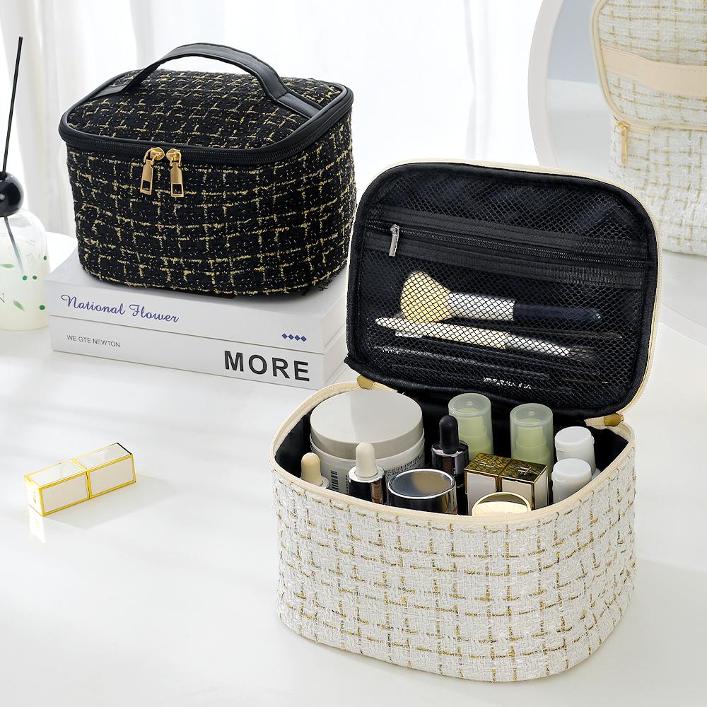 Comet Classic Tweed Large Capacity Cosmetic Pouch