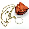 Pocket Magnifying Glass & Leather Box 20X Pocket Monocle Costume Antique Retro,