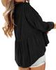 Women's Long Sleeve Ruffle Button-Up Shirt Top - Loose Fit