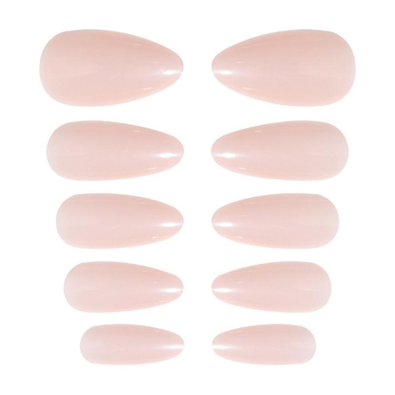 24 Buc. Unghii Artificiale Culoare Solidă Nude Presă pe Unghii Formă Migdală Adeziv Unghii False Lucioase pentru Petrecere