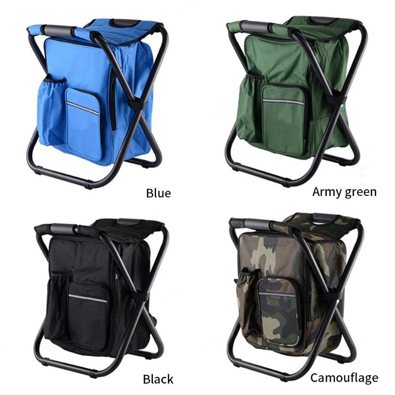 Portable Ice Chair Cooling Seat Ice Stool  Foldable Insulated Ice Pack Stool with Dual-shoulder Straps Perfect for Fishing