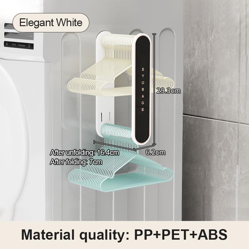 

DIY Wall Mounted Retractable Clothes Hanger Organizer Punch-Free Balcony Hanging Rack Multi-Functional Storage Shelf 1pc