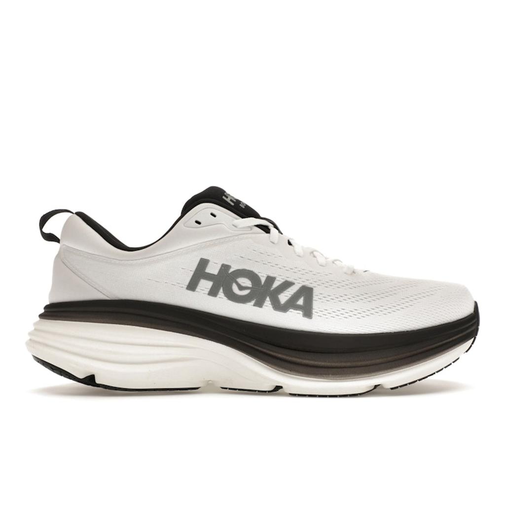 HOKA Bondi 8 White Black Men Sneakers 1123202-WBLC