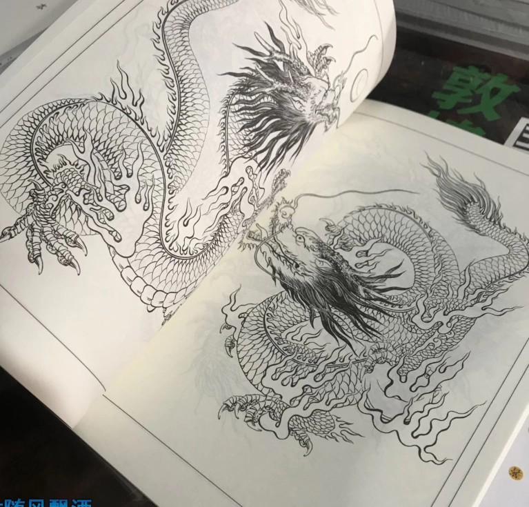 94Pages Hundred Dragons Chinese Traditional Chinese Line Drawing Collection by Yanhua Yu Coloring Book for Adults Art Reference