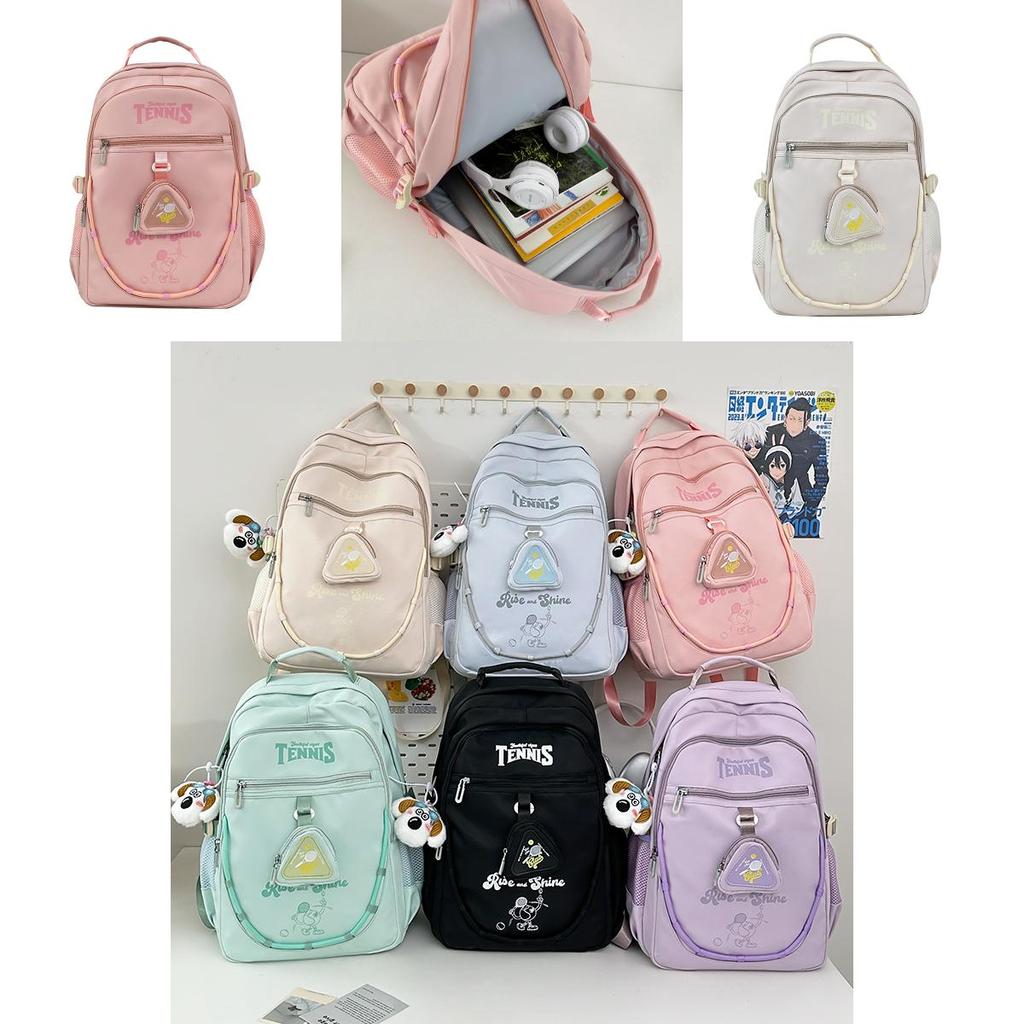 Large Capacity Nylon Backpack With Breathable Straps For Students And Casual Use