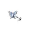 1 pc Heart Butterfly Belly Button Ring Fashion Glitter Nose Ring ear studs lip studs Piercing Barbell Pircing Body Zircon