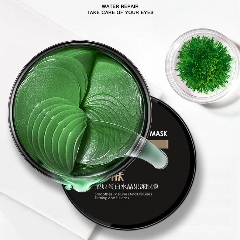 60 Stück Aufkleber, Seegrasgrün, zum Entfernen von Falten, Tränensäcken und Augenringen, feuchtigkeitsspendend, zur Verbesserung der Tränensäcke