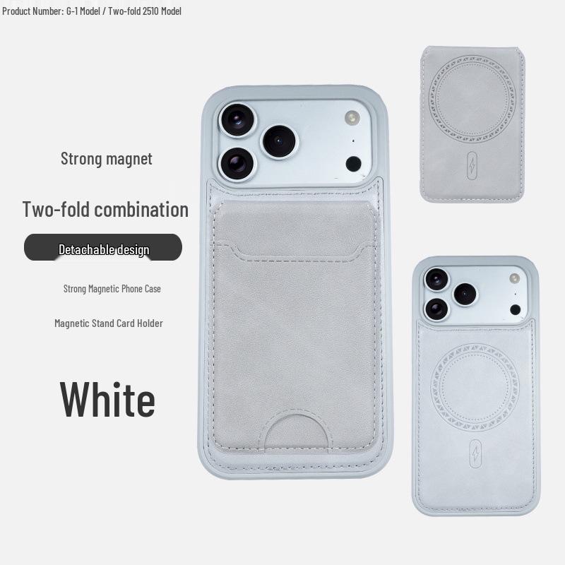 Magnetic Leather Flip Card Holder Stand for Apple 16 Phone