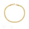 Unisex Stainless Steel Snake Bone Chain Bracelet - Gold Flat Design