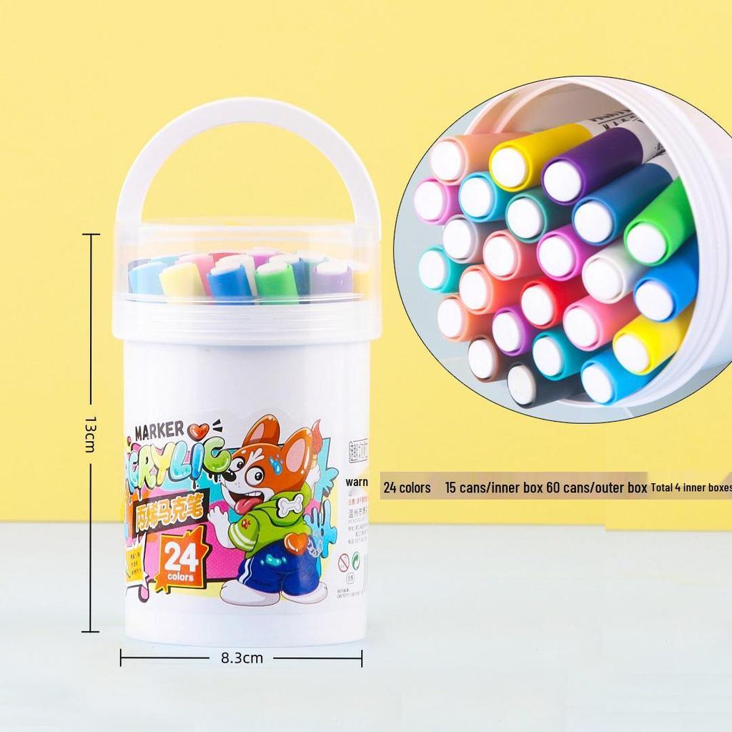 Acrylic Marker Pen Set - Round Rod, Single Head, Non-Toxic, Water-Based, Safe for Children