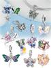 Charms Plata Butterfly Dragonfly Flower Copper Plated For Charms Copper Plated Original Bracelet For Jewelry Making
