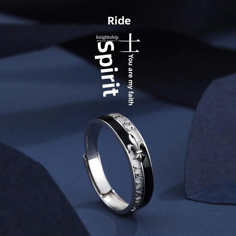 Ring Men's Tide Advanced Sense Index Finger Female Couple Ring Niche Design Titanium Steel Does Not Fade