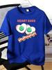 Unisexs Red Short Sleeve Tee Heart Eggs Bacon Print Soft Crew Neck Casual T Shirt Breakfast Fan Summer Street Daily Basic Fit Top