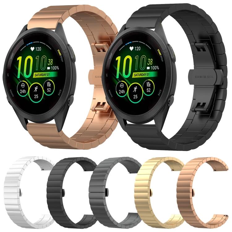 Fashion Band for Garmin Vivomove 3S One Bead Butterfly Buckle Stainless Steel Metal Watch Band Stainless Steel
