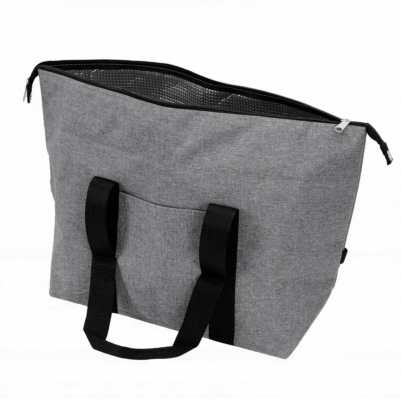 Insulated Bag Large Capacity Foldable Insulated Cooler Tote Bag for Outdoor Camping Picnic серый