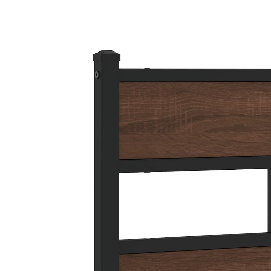 Bed Frame without Mattress with Headboard Brown Oak Finish 190 x 200 cm