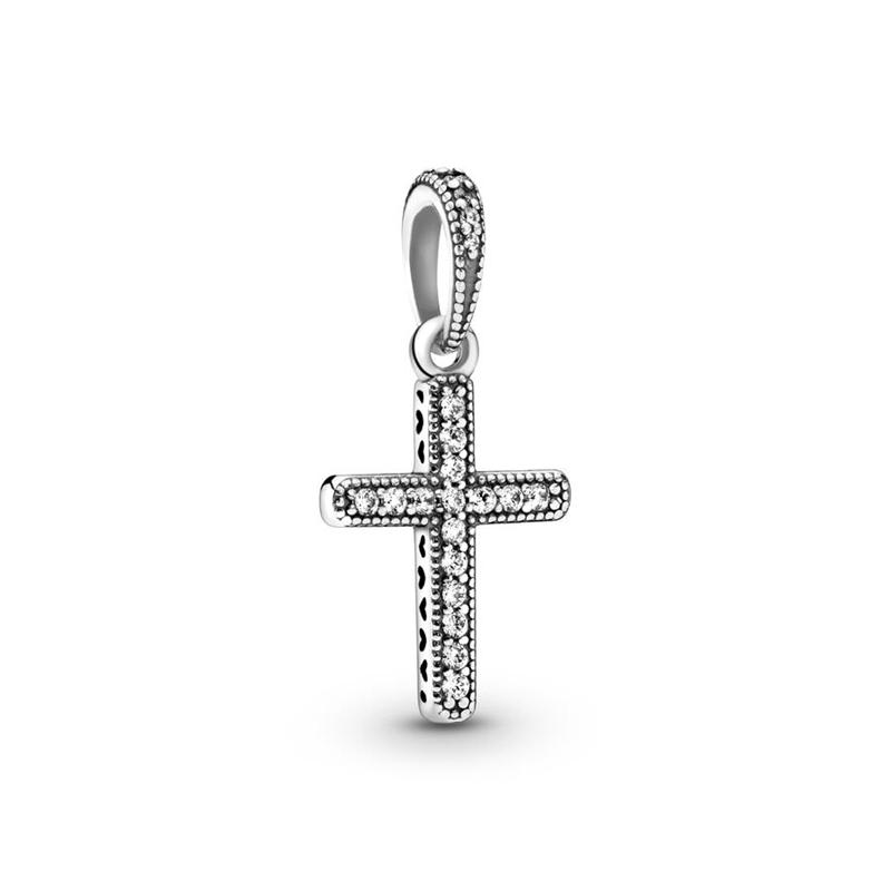 Funkelnder Kreuzanhänger Kreuz & Herz Schutzengel Charms Passend für Original Europäische Armbänder DIY Damenschmuck Geschenk