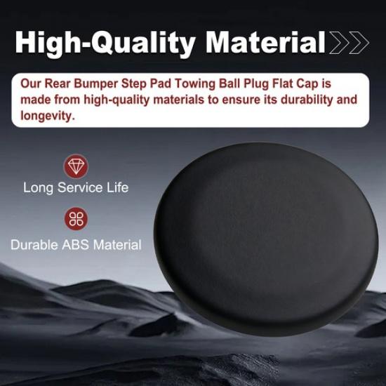 Rear Bumper Step Pad Round Plug Trailer Tow Ball Cover for Dodge Ram 1500