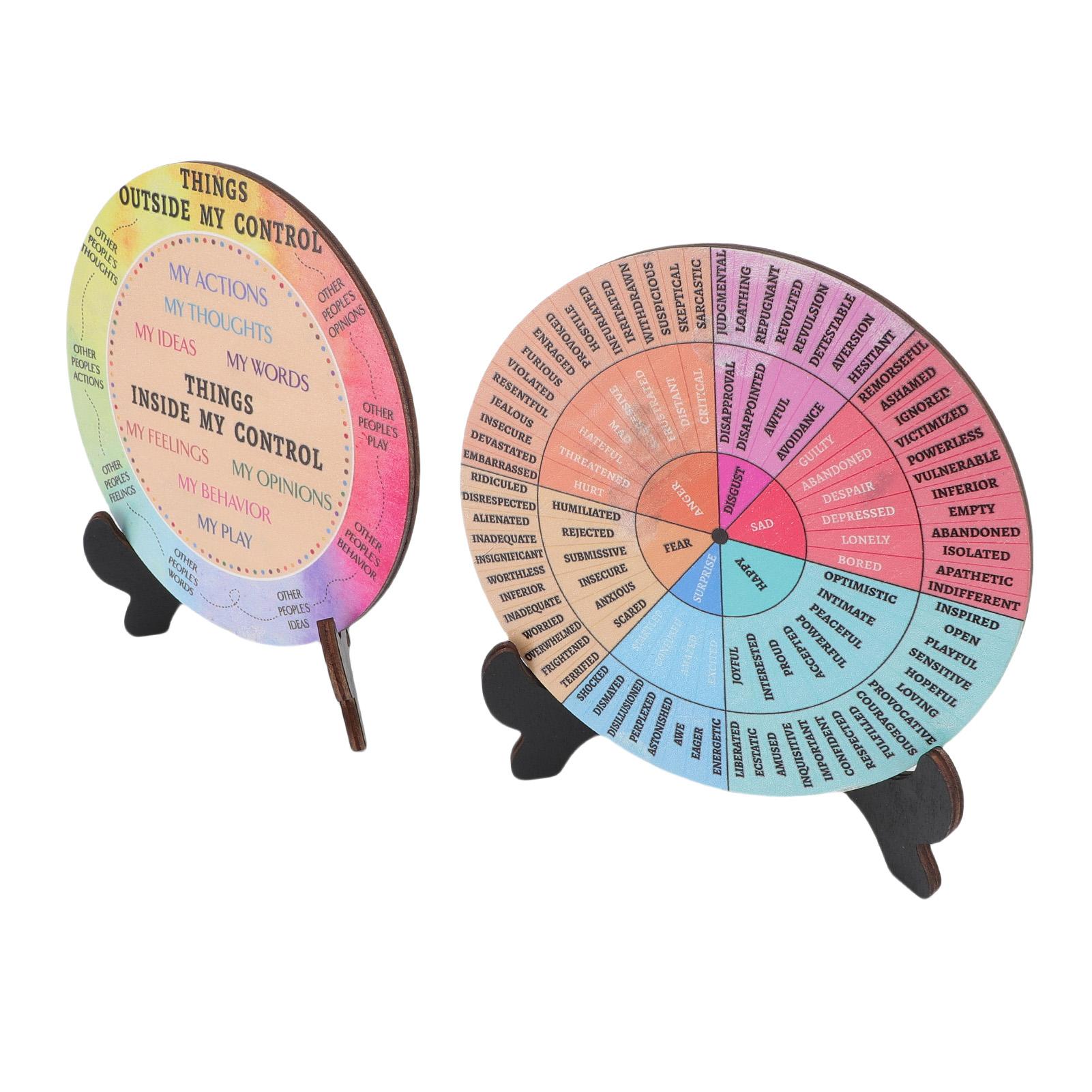 

2 шт. Колесо чувств Декор для стола Диаграмма колеса эмоций для спален, гостиных и офисов