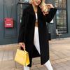 2024 Herbst/Winter Damenmode Modische Elegante Schnürung Revers Plüsch Lange Jacke für Damen