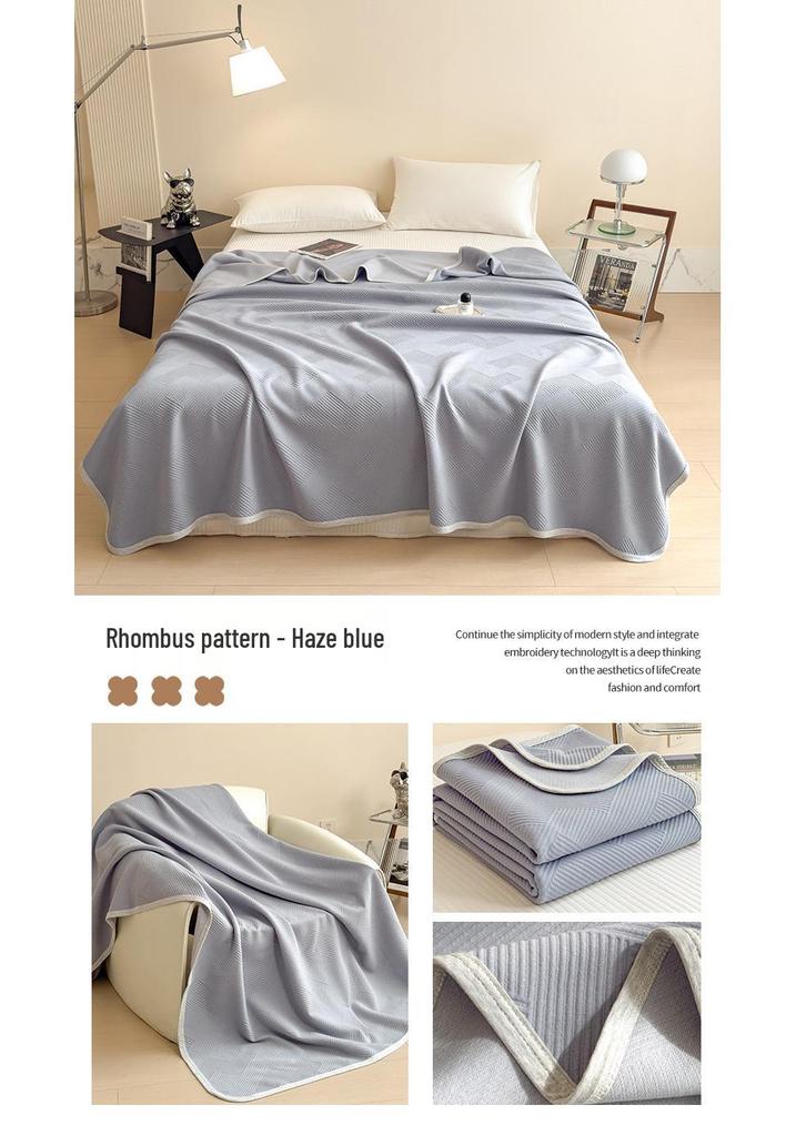 Class A Pure Cotton Three-Layer Gauze Blanket: Summer Cool, All-Season Jacquard Nap & Air Conditioning Quilt