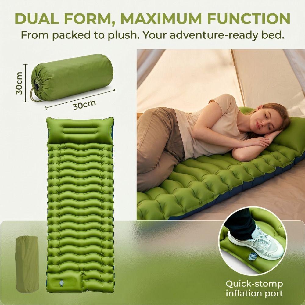 Self-Inflating Inflatable Mat Portable Inflatable  Sleeping Pad Built-in Pillow Air Mat  Climbing