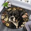 Bulldog Round Area Rug,Carpet Rug for Living Room Bedroom Sofa Playroom Decor,Non-slip Floor Mat