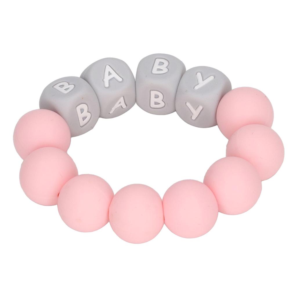 Baby Silicone Bead Bracelet Colorful Letter Baby Teething Bracelet for Infants Toddlers
