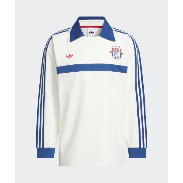 adidas Originals Basketball Court Stripe Loose Casual Long Sleeve Polo Shirt Unisex Tops KB7521