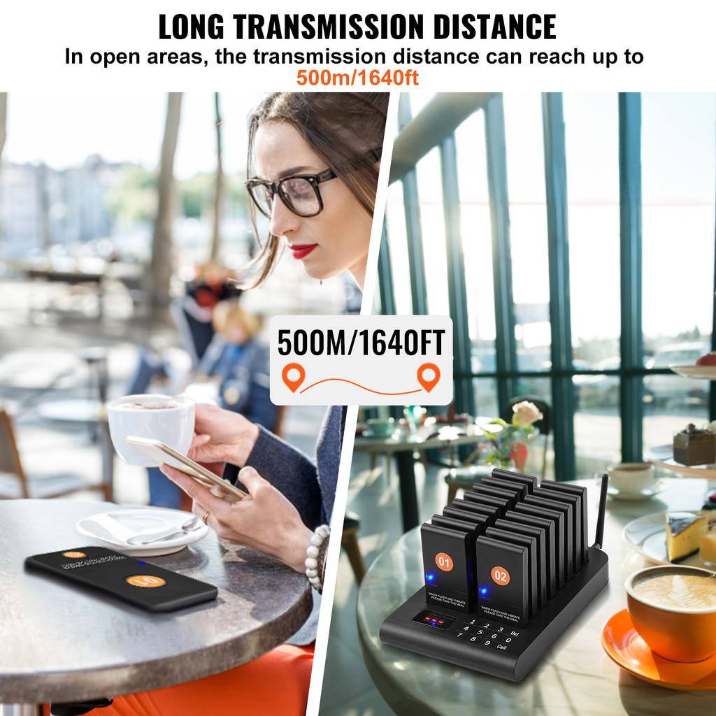 Restaurant Customer Service Pager System Wireless Range Lineup Waiting Queue Signal Guest Customer Calling Beepers
