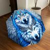 1pc Blue Wolf Fantasy Artwork Umbrella with Plastic Handle,Suitable for All Seasons Home Travel Outdoor UmbrellaDD954