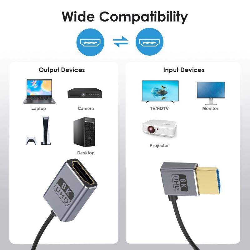 Thin Coiled 8K60hz 2.1 Video Cable 48Gbps with Spring Designing Cord Enhances Flexibility and Durability 70CM 27.56in