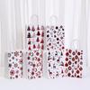 12/30pcs Christmas Red and White Paper Tote Bags Recyclable Gift Bags for Holiday Packaging Party Favors Candy Cookies
